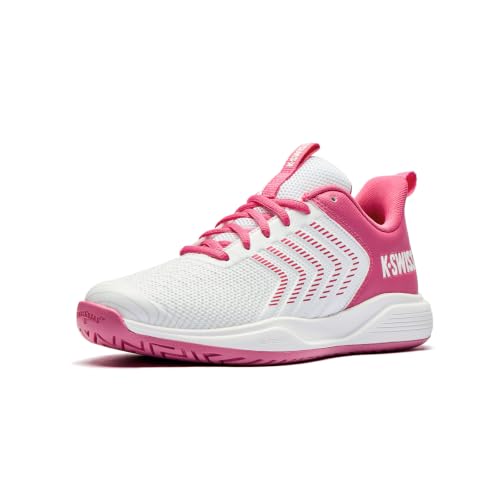 K-Swiss Women's Ultrashot Light Pickleball Tennis Shoe, White/Red 8.5 M
