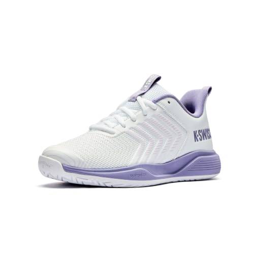 K-Swiss Women's Ultrashot Light Pickleball Tennis Shoe, White/Purple 7.5 M