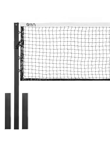 A11N SPORTS In-Ground Pickleball Net System with Heavy-Duty Steel Posts
