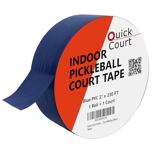 Quick Court Indoor Pickleball Court Marking Tape, 2" x230ft, Blue