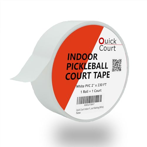 Quick Court Indoor Pickleball Court Marking Tape, 2" x230ft, White