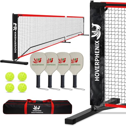 Pickleball Set with Net and Paddle Set of 4 for Driveway Family Games