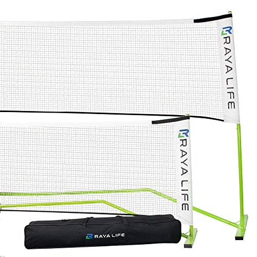 RayaLife Portable Pickleball Net & Badminton Net 2 in 1-22ft Width Standard Net Size- Indoor & Outdoor Multi-Sport Net – Weatherproof, Durable, Easy Assembly