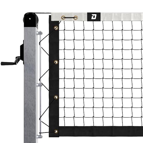 Dominator In Ground Pickleball System - Includes Two Heavy Duty Square Pickleball Posts with Net and Sleeves - Aluminum, Rust Free, and Follows USAPA Standards