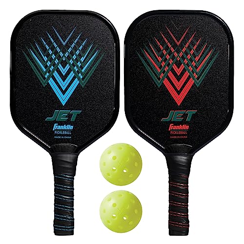Franklin Sports Pickleball Paddle and Ball Set - Aluminum - Jet - 2 Player - USAPA Approved