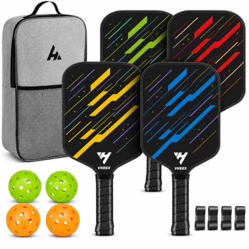 VHEEX Pickleball Paddles Set of 4, Carbon Fiber