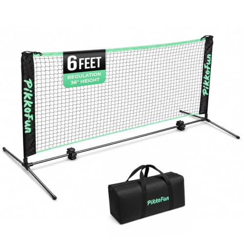 PIKKOFUN 6FT Mini Pickleball Net, 36" Regulation Height Practice Net